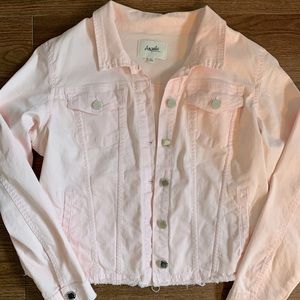 Baby pink denim jacket